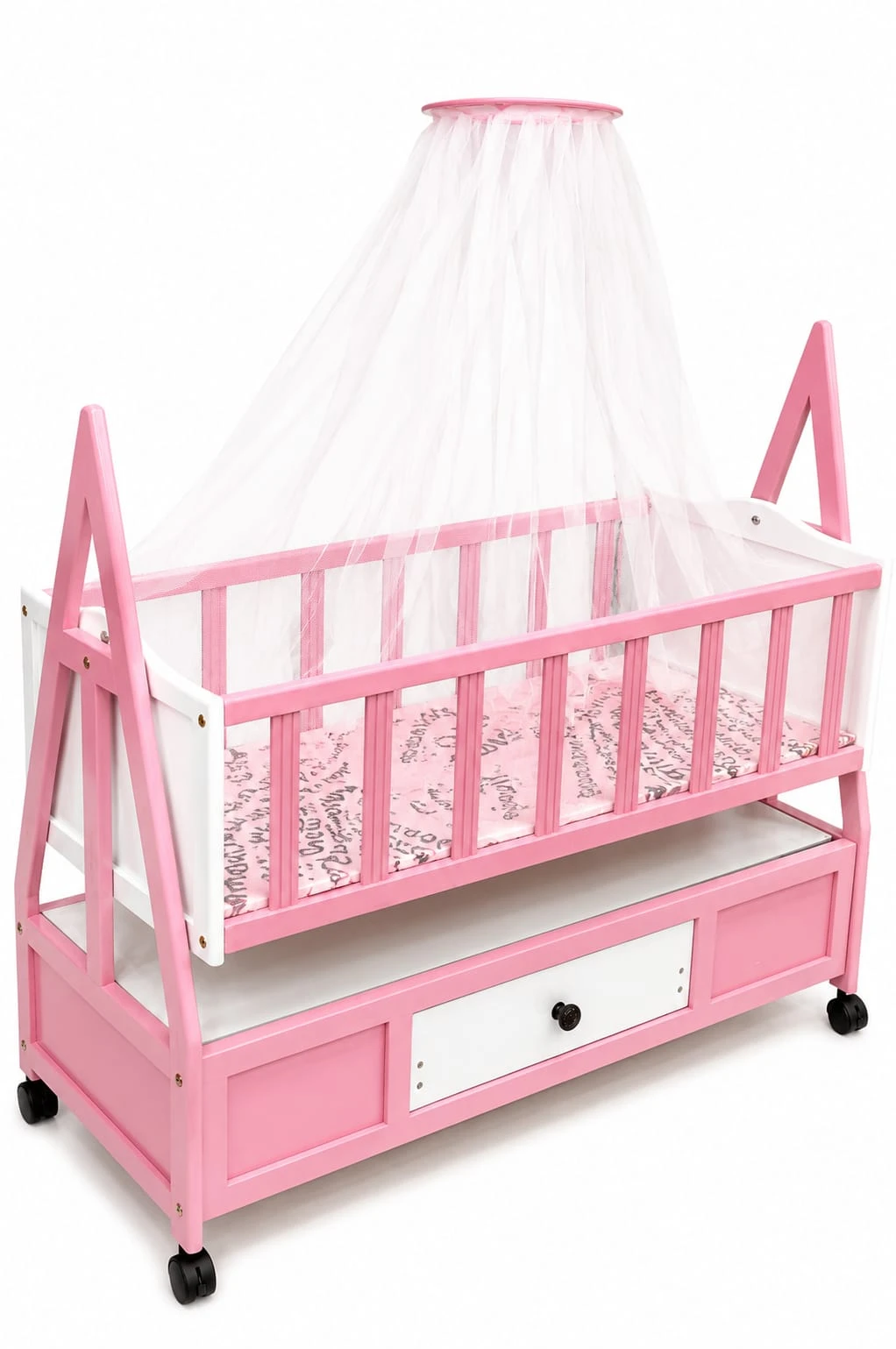 Pink Iron Frame Swing & Baby Cot 2666 D