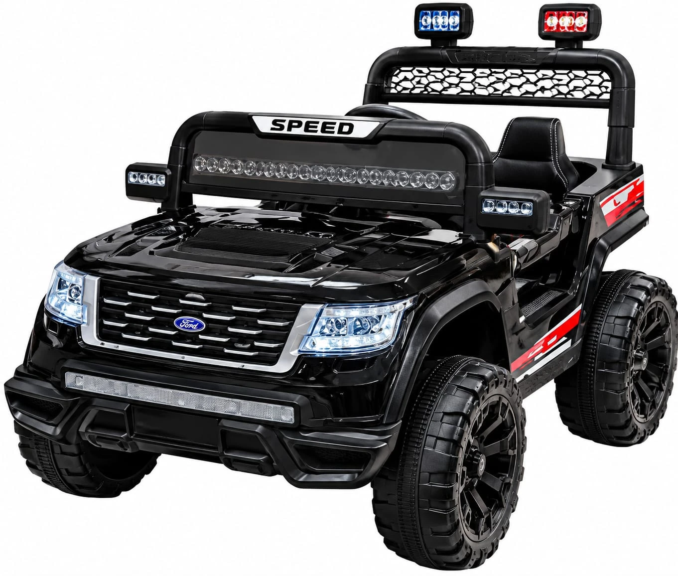 Kids Electric Ride-On Jeep 6688 – 2 Motors, 2 Batteries, Swing Function, Leather Seat & LED Lights