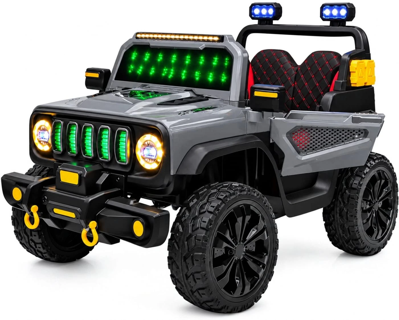 Kids Electric Ride-On Jeep 555 – Premium Off-Road Jeep with Dual Leather Seats, LED Lights & Rugged Wheels