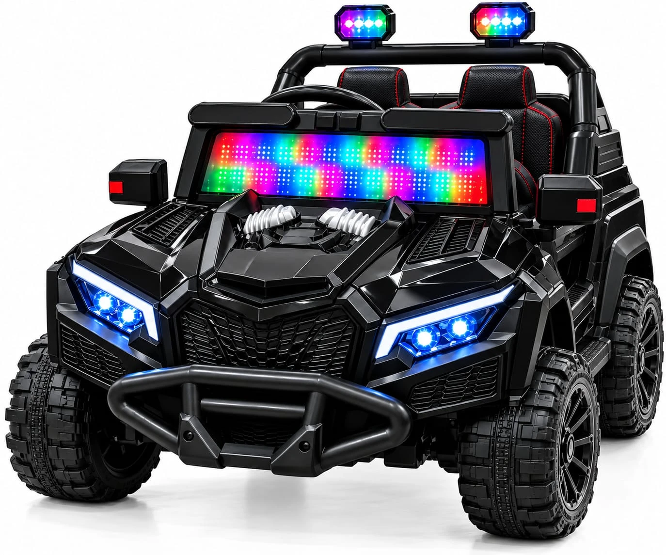 Kids Electric Ride-On Toyota Land Cruiser Jeep 20J44 – 4 Motors, Leather Seats, LED Lights, Bluetooth Music & Remote Control