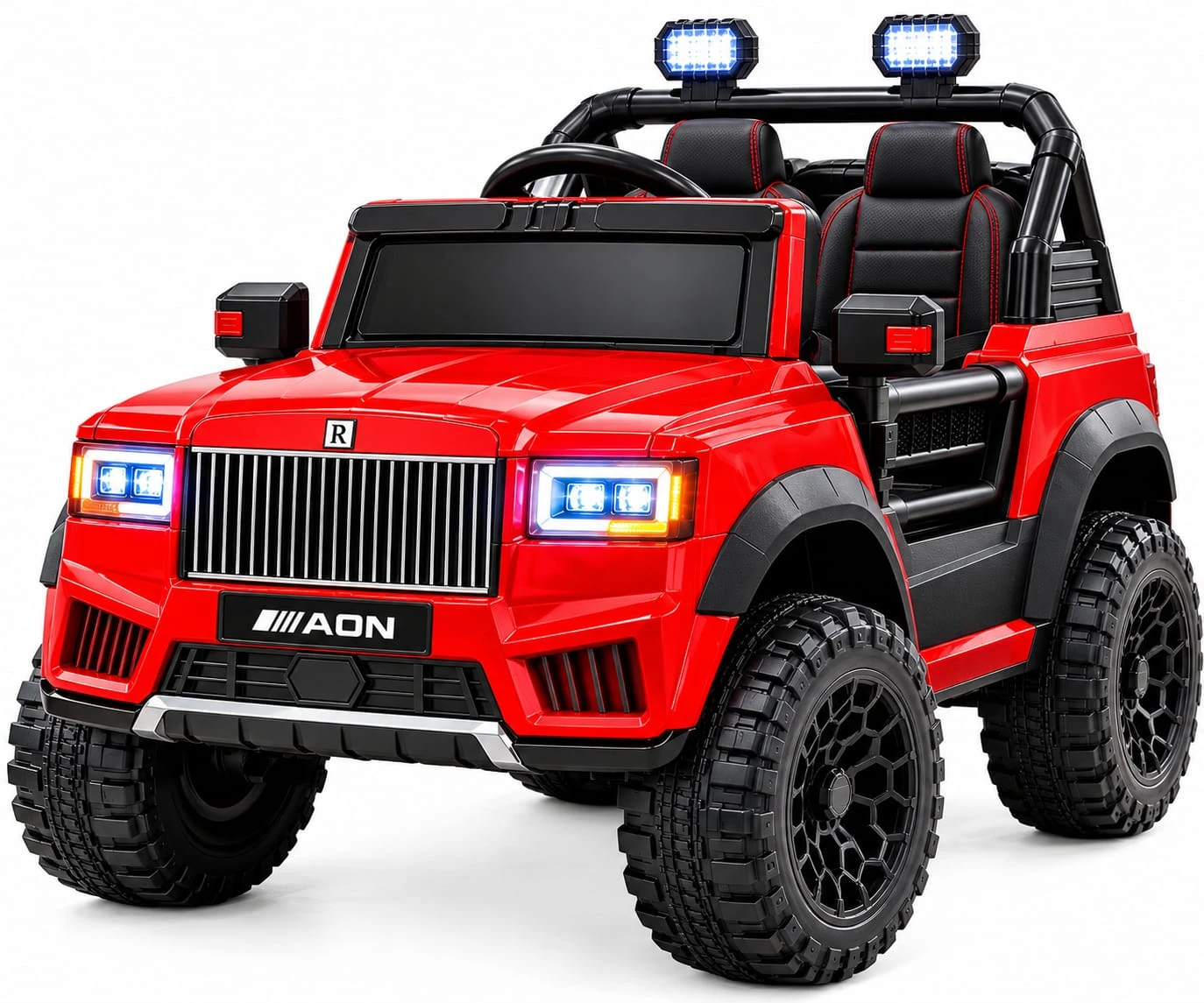 Kids Electric Ride-On Jeep M29 Red – Premium Big Size 4-Motor Jeep with Dual Leather Seats, LED Lights & Remote Control