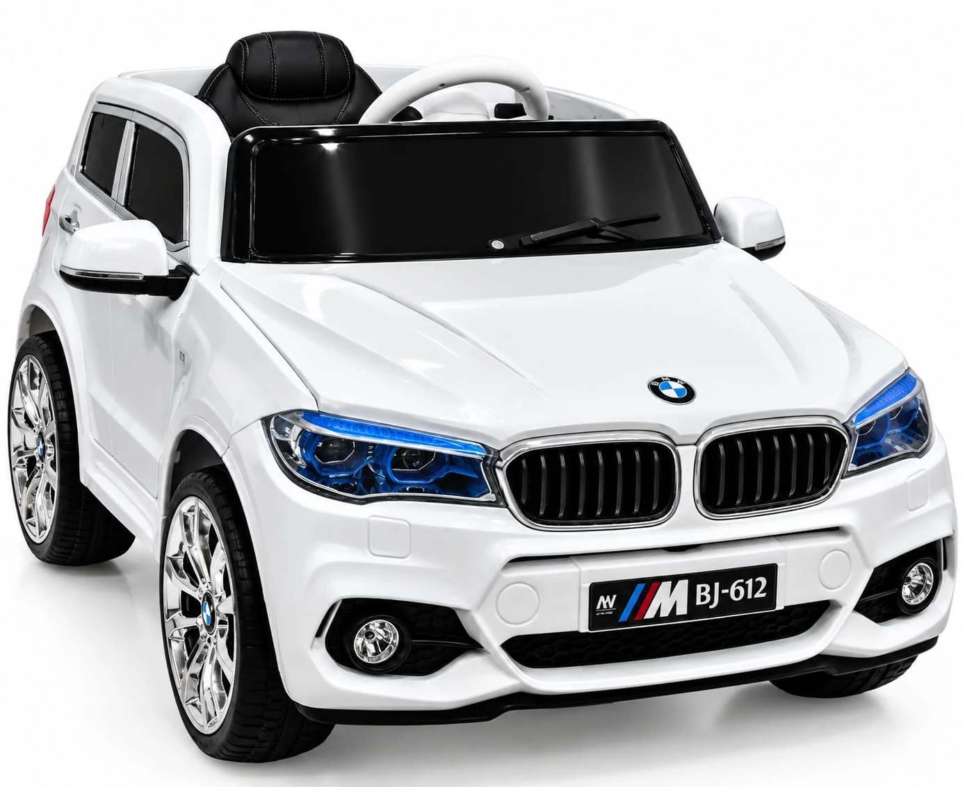 BMW BJ-612 Kids Electric Ride-On Car – Big Size, Full Option Luxury SUV, White